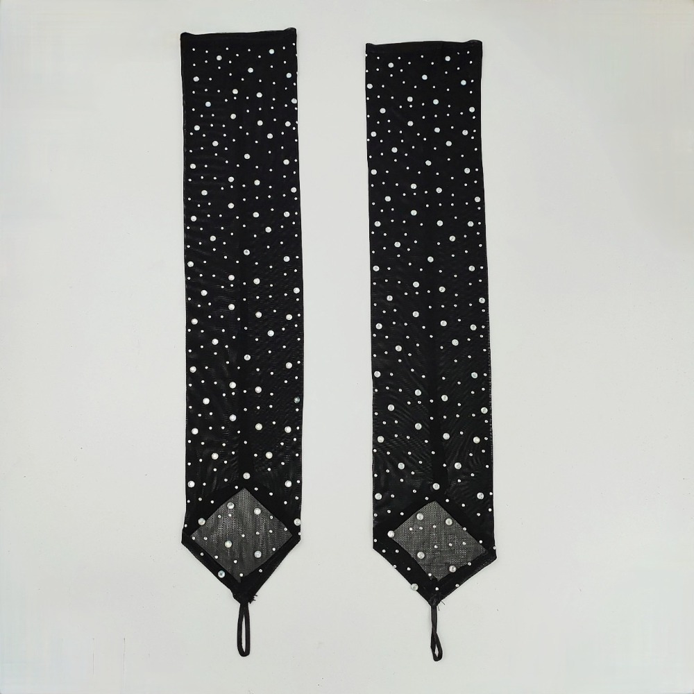 1 Pair Shiny Rhinestone Mesh G - огляд і ціна Fingerless Glove Knit